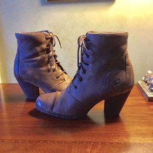 Born Leather Lace Up Ankle Boots